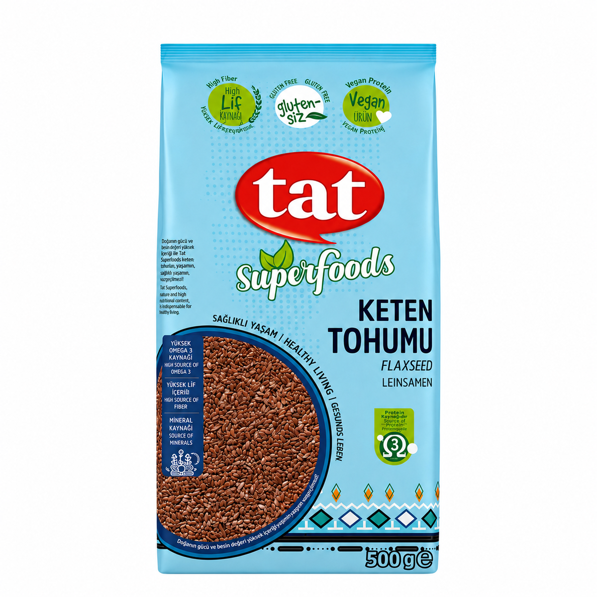 TAT FLAXSEED (KETEN TOHUMU) 500GR PACK OF 8