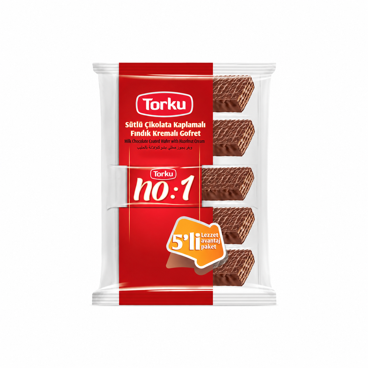 TORKU NO 1 CHOCOLATE WAFER 5 PACK 32GR, PACK OF 16