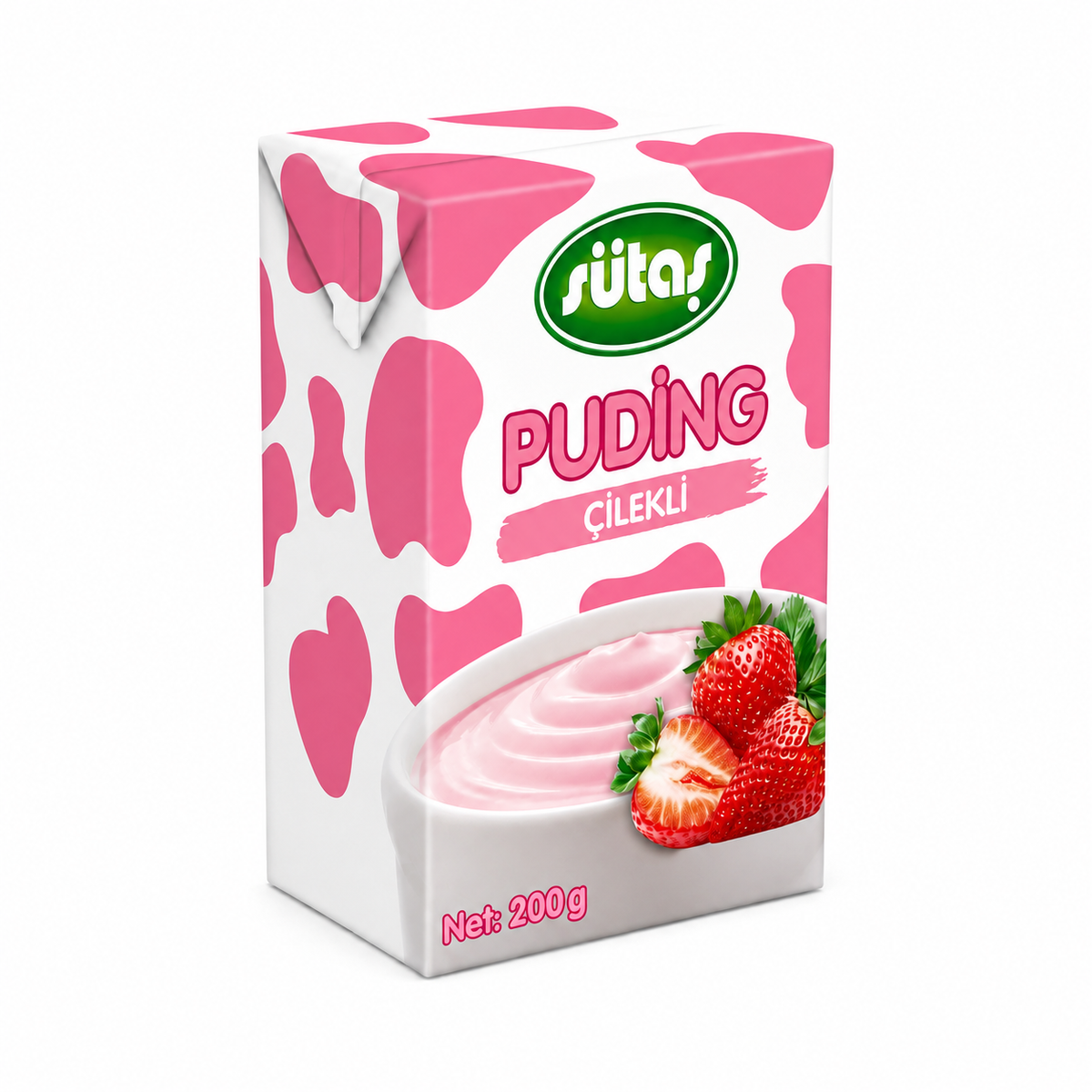 SUTAS UHT PUDDING STRAWBERRY 200GR, PACK OF 27