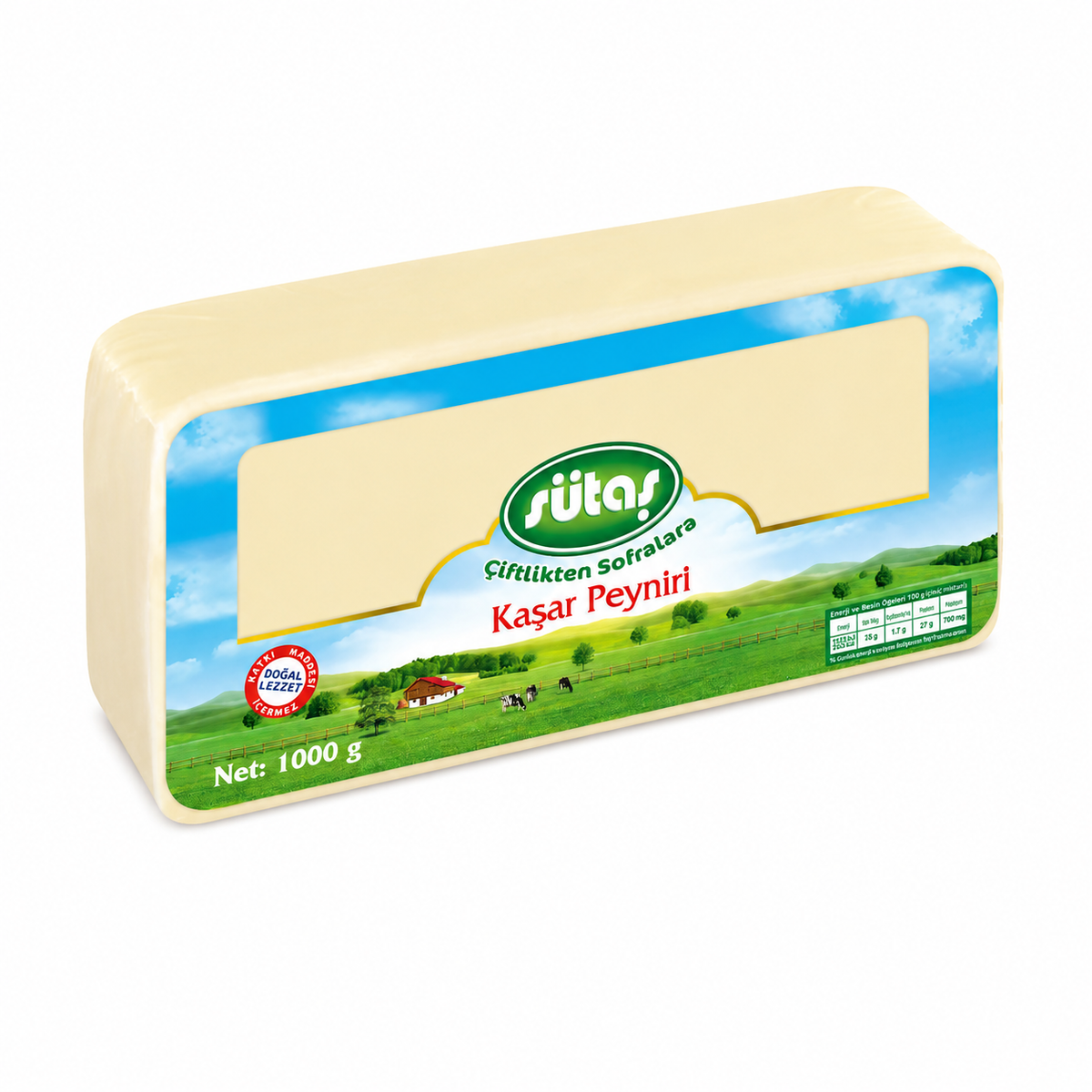 SUTAS KASHKAVAL CHEESE 1KG, PACK OF 6