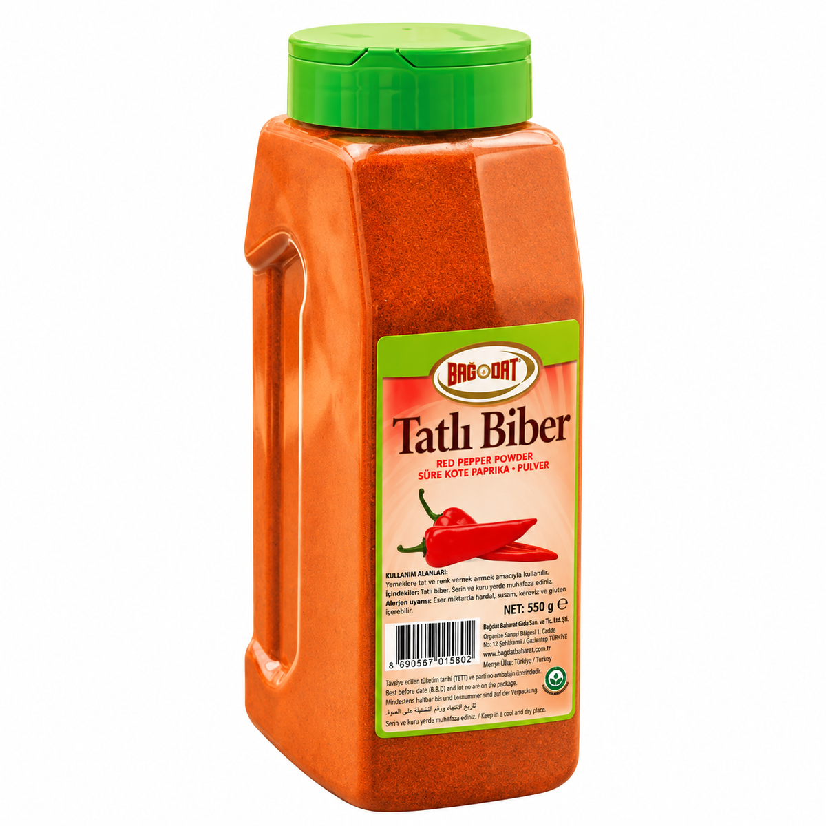 BAGDAT PAPRIKA POWDER (TATLI TOZ BIBER) PET 550 GR 6 PCS