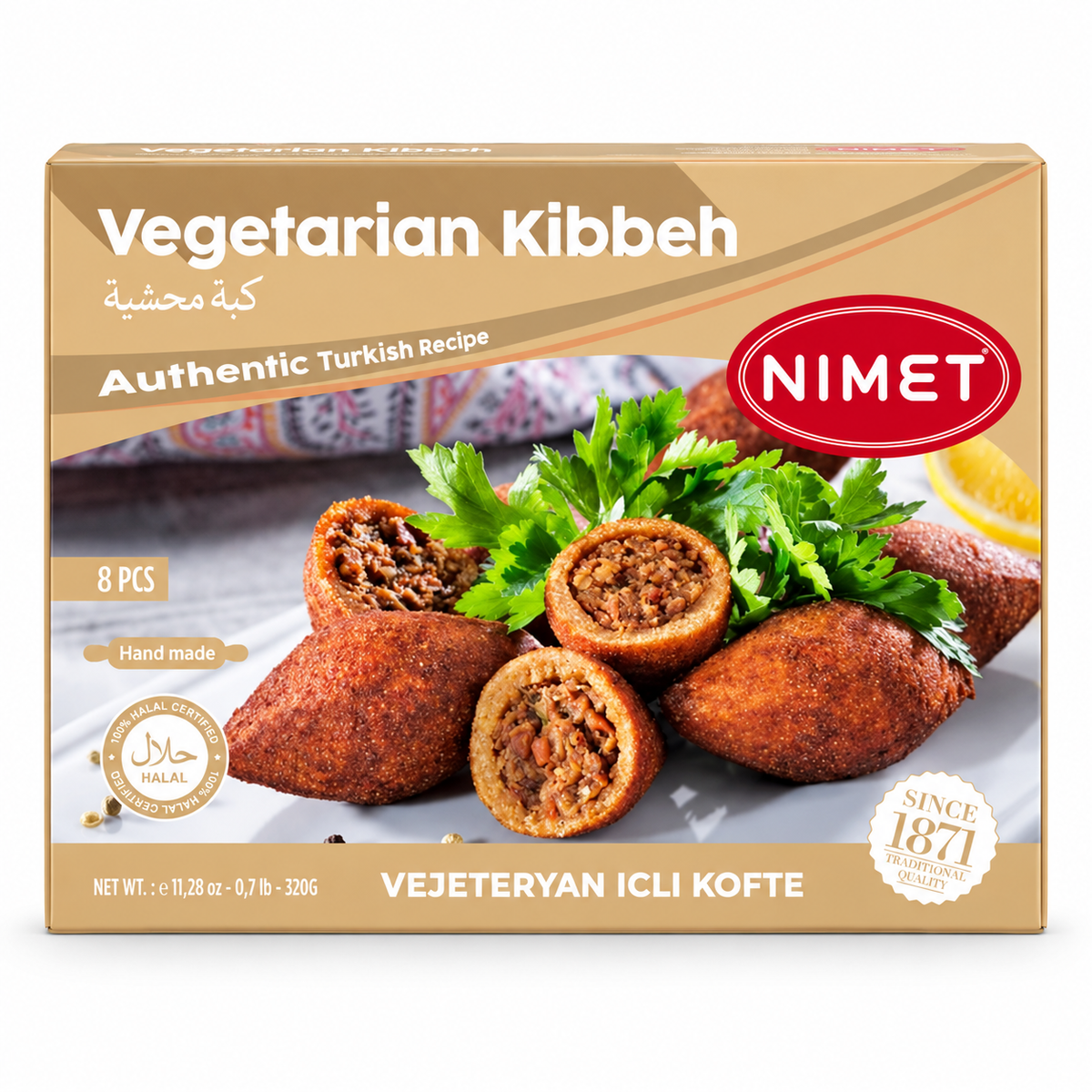 NIMET VEGETARIAN KIBBEH/SEBZELI ICLI KOFTE 320 GR 24 PCS