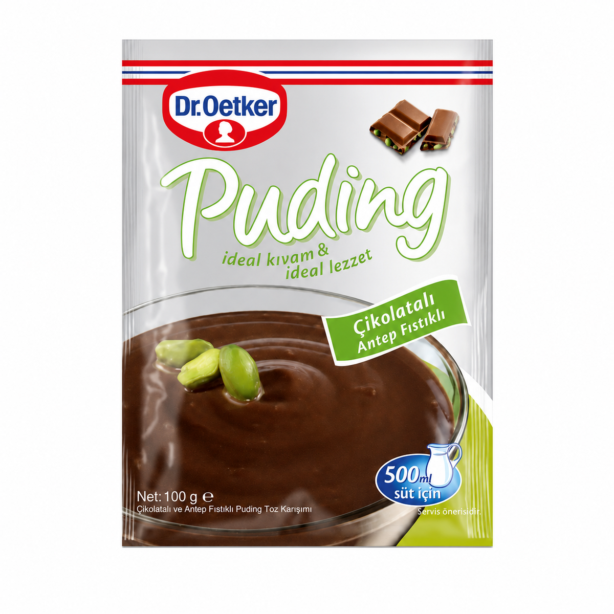 DR OETKER CHOCOLATE PISTACHIO PUDDING (CIKOLATALI FISTIKLI) 100GR 24 PCS