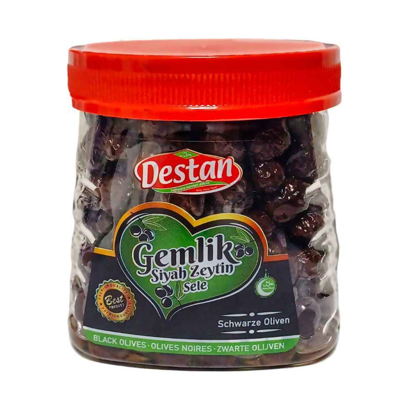 DESTAN BLACK OLIVES GEMLIK (S-XS) 600GR 12 PCS