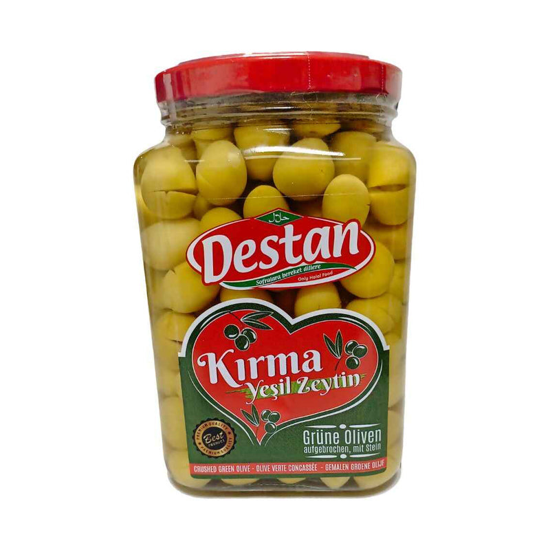 DESTAN GREEN OLIVES CRACKED (YESIL KIRMA) (L-M) 900GR 6 PCS