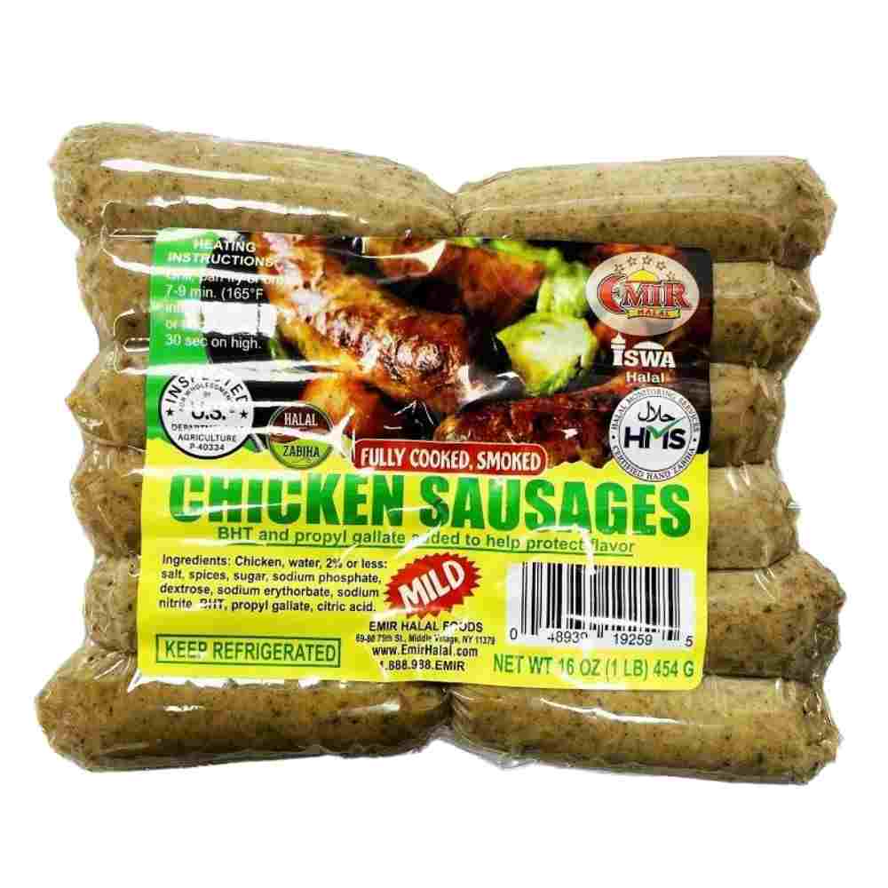 EMIR HALAL PREMIUM CHCIKEN SAUSAGE MILD (1 LB) 20 PCS