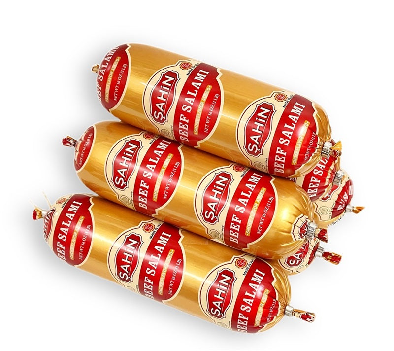 SAHIN BEEF SALAMI 1 LB 16 PCS