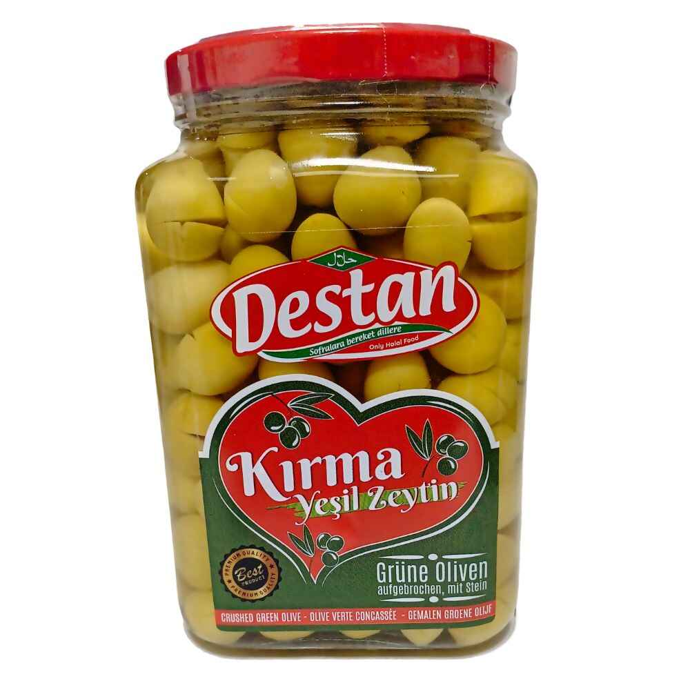 DESTAN GREEN OLIVES CRACKED (YESIL KIRMA) (L-M) 900GR 6 PCS