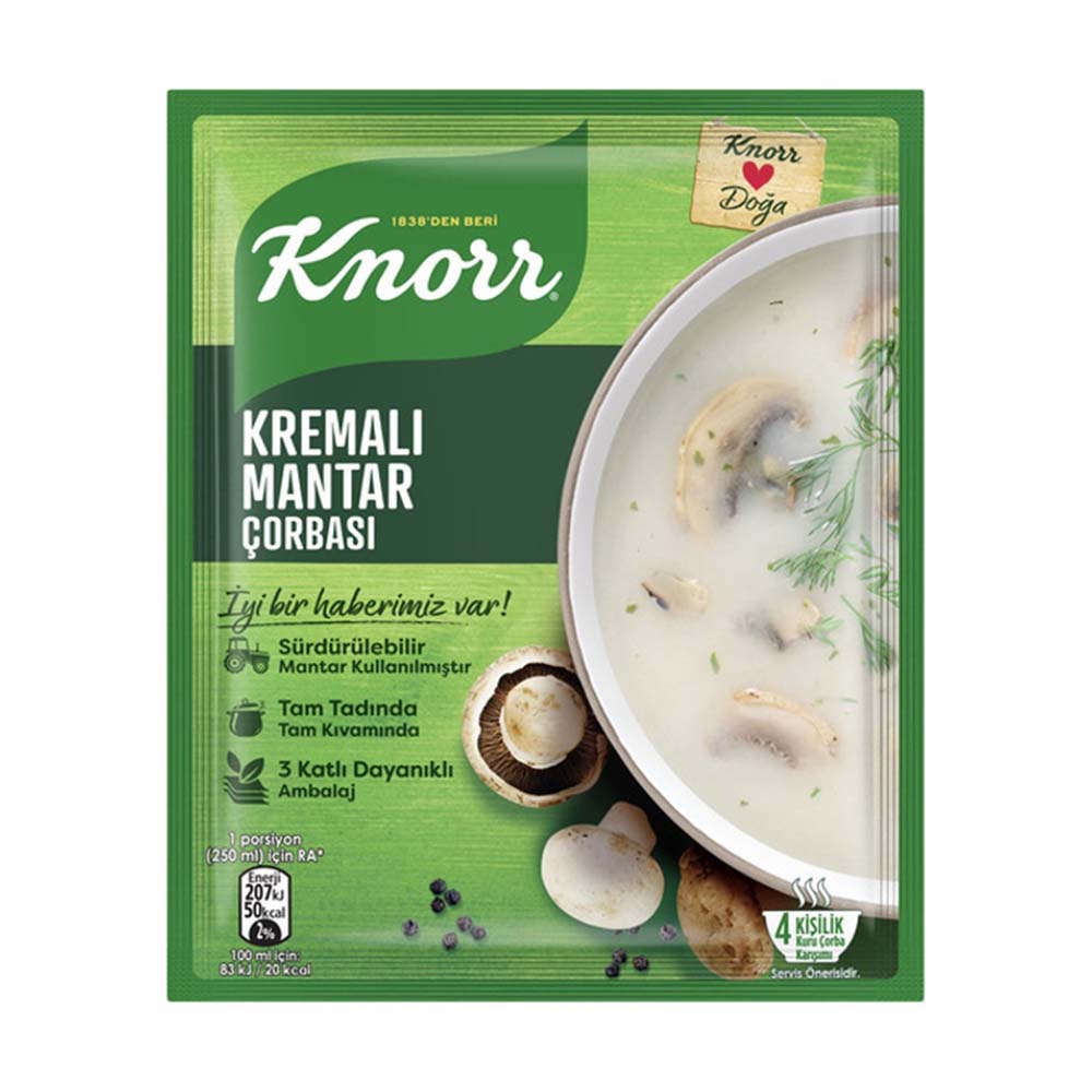 KNORR CREAM MUSHROOM SOUP (KREMALI MANTAR) 63 GR 12 PCS