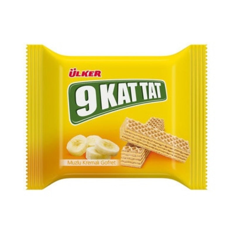 ULKER 9 KAT TAT MUZLU GOFRET (BANANA WAFER) 39 GR, PACK OF 24