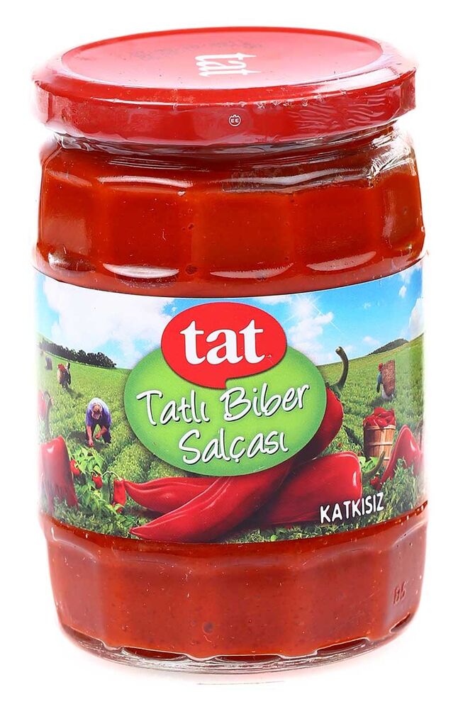 TAT EXTRA QUALITY SWEET RED PEPPER PASTE (TATLI BIBER SALCASI) 580 CC 12 PCS