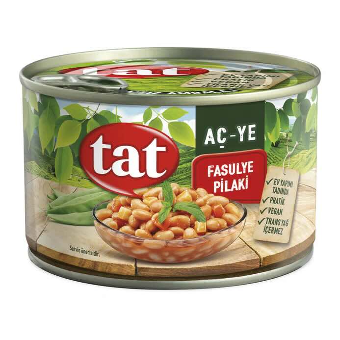 TAT WHITE BEANS IN TOMATO SAUCE (FASULYE PILAKI) 400GR, PACK OF 12