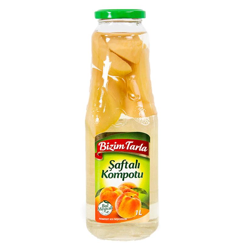 BIZIM TARLA PEACH (SAFTALI) COMPOTE 1 LT 12 PCS
