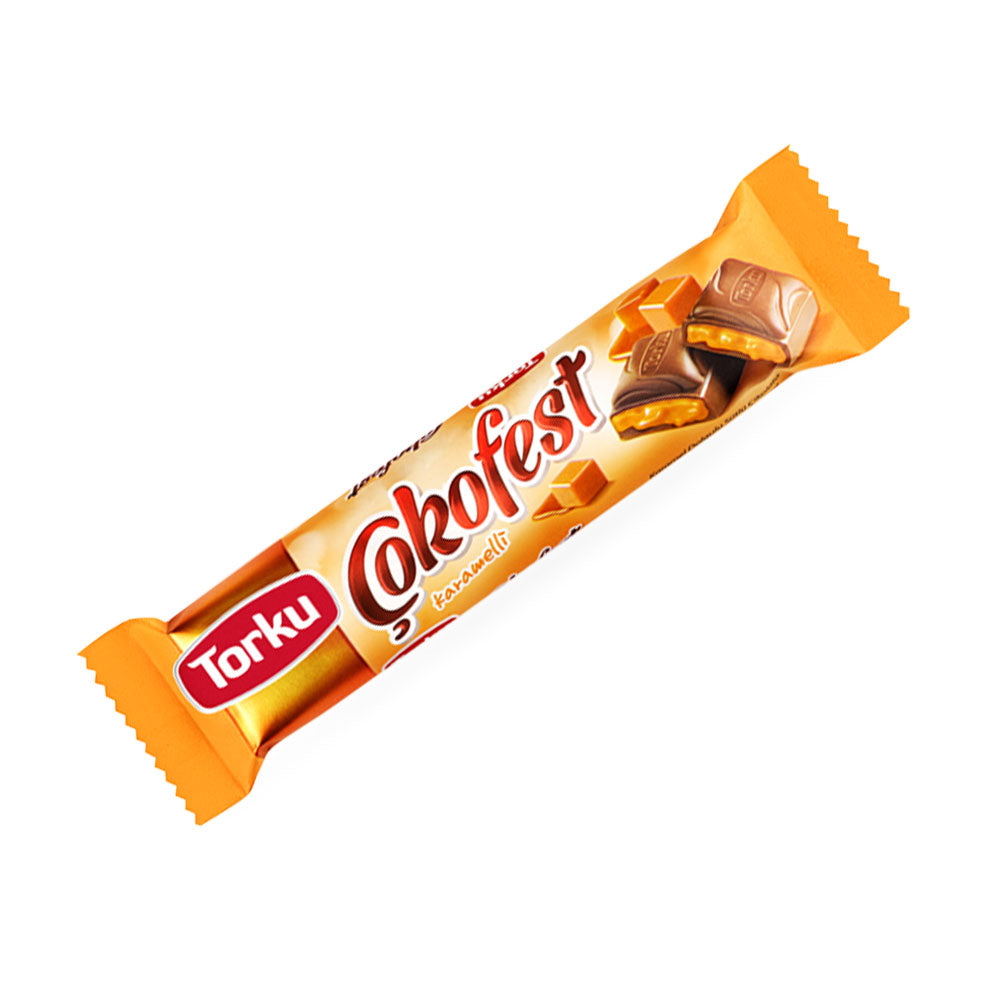 TORKU COKOFEST CHOCOLATE W CARAMEL & MILK 24 PCS, 30 GR, PACK OF 6
