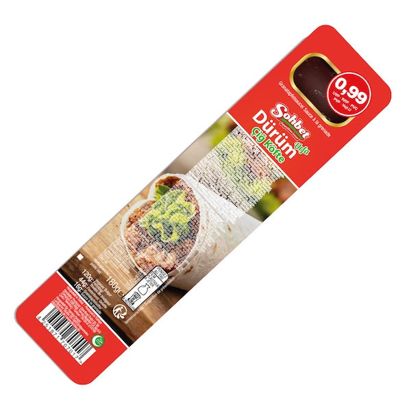 SOHBET VEGAN BULGUR SNACK WRAP MILD (URFA CIG KOFTE DURUM) 180 GR 12 PCS