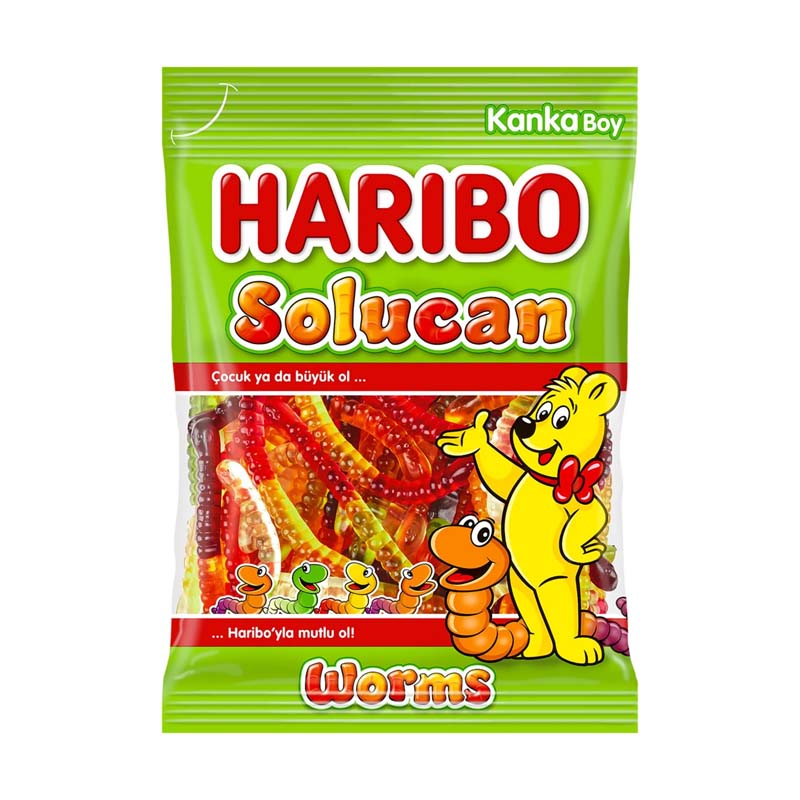 HARIBO WORMS (SOLUCAN) 80GR 24 PCS