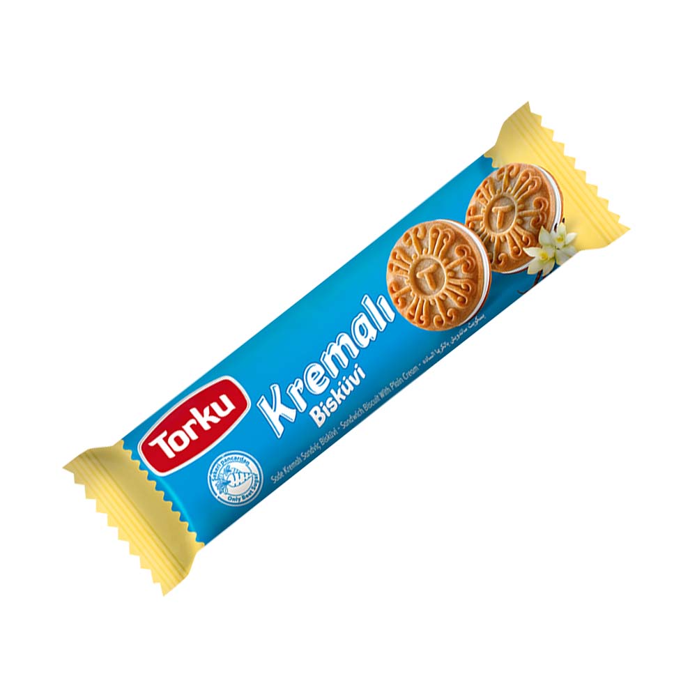 TORKU KREMALI BISCUIT W VANILLA CREAM (SADE KREMALI) 24 PCS, 61 GR, PACK OF 4