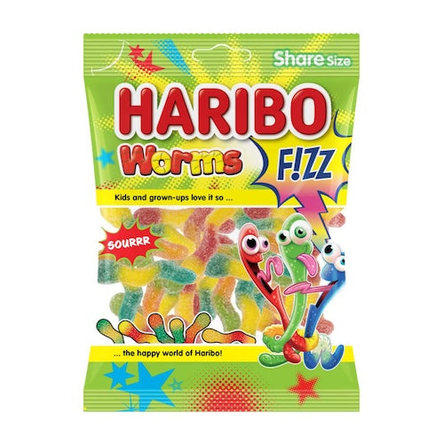 HARIBO FIZZ WORMS (EKSILI SOLUCAN) 70GR 24 PCS