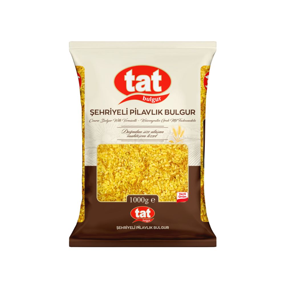 TAT COARSE BULGUR W. VERMICELLI (SEHRIYELI PILAVLIK) 1KG PACK OF 15