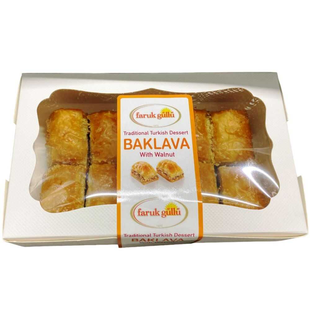 FARUK GULLU FRESH BAKLAVA WITH WALNUTS 1 LB 6 PCS