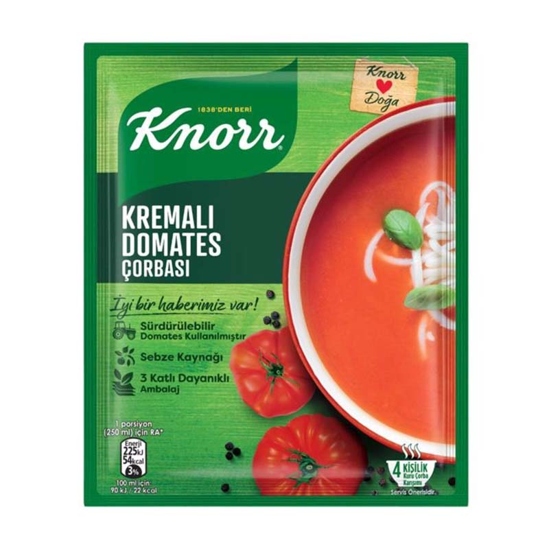 KNORR CREAM TOMATE SOUP (KREMALI DOMATES) 69 GR 12 PCS
