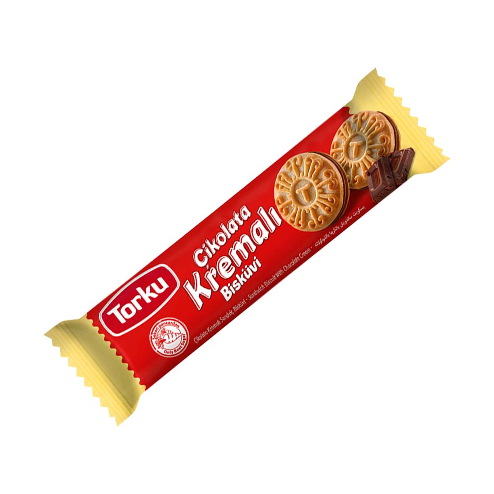 TORKU BISCUIT W COCOA CREAM (CIKOLATALI KREMALI) 24 PCS, 61 GR, PACK OF 4