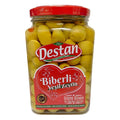 DESTAN GREEN OLIVES FILLED WITH PEPPER (BIBER DOLGULU) (XL) 900GR 6 PCS