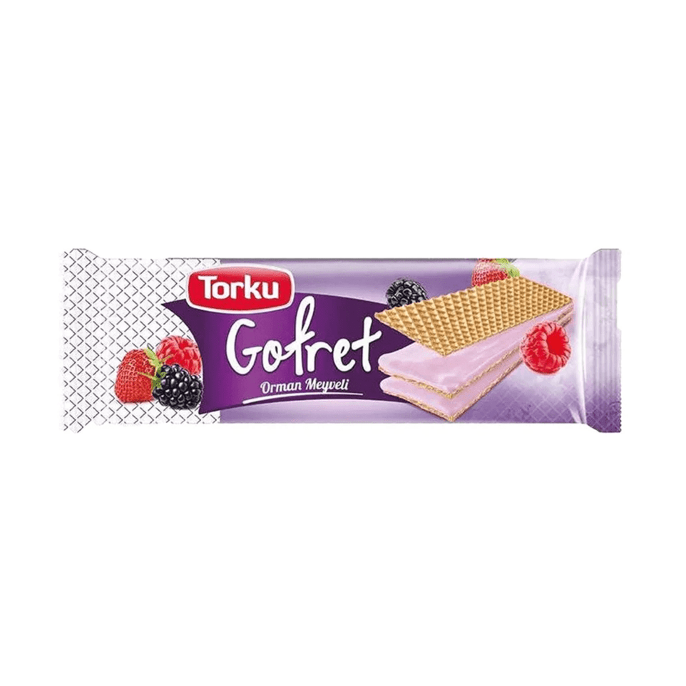 TORKU WAFER W FOREST FRUIT CREAM (ORMAN MEYVELI GOFRET) 142GR, PACK OF 19
