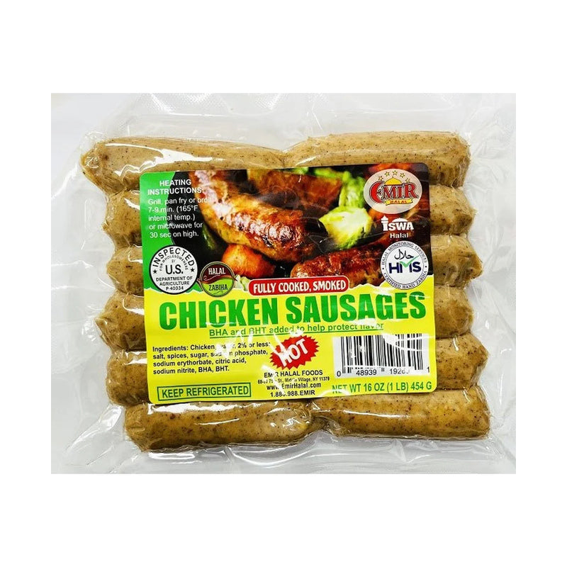 EMIR HALAL PREMIUM CHCIKEN SAUSAGE HOT (1 LB) 10 PCS