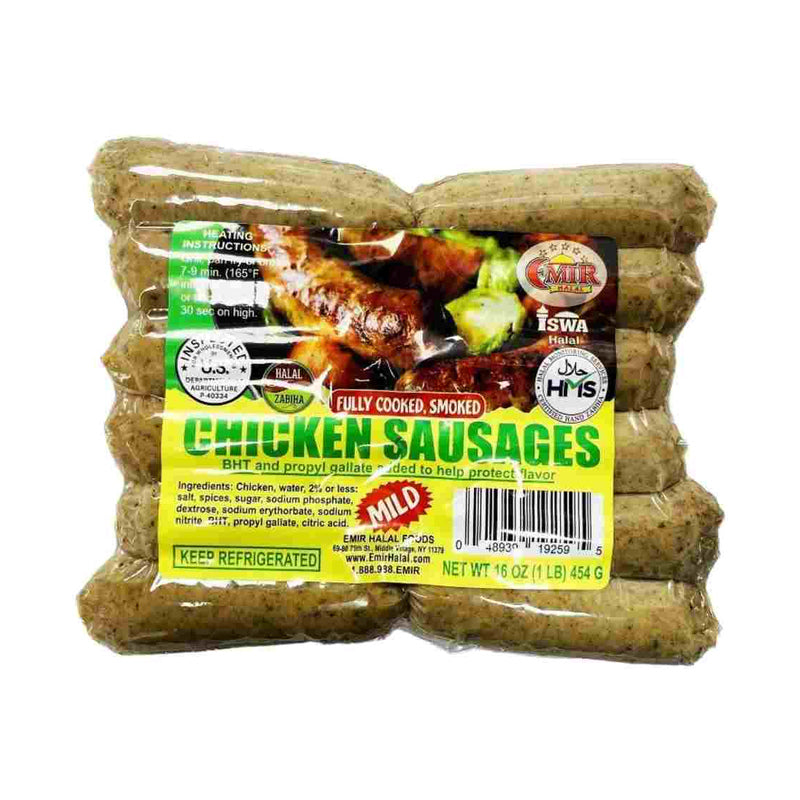 EMIR HALAL PREMIUM CHCIKEN SAUSAGE MILD (1 LB) 20 PCS