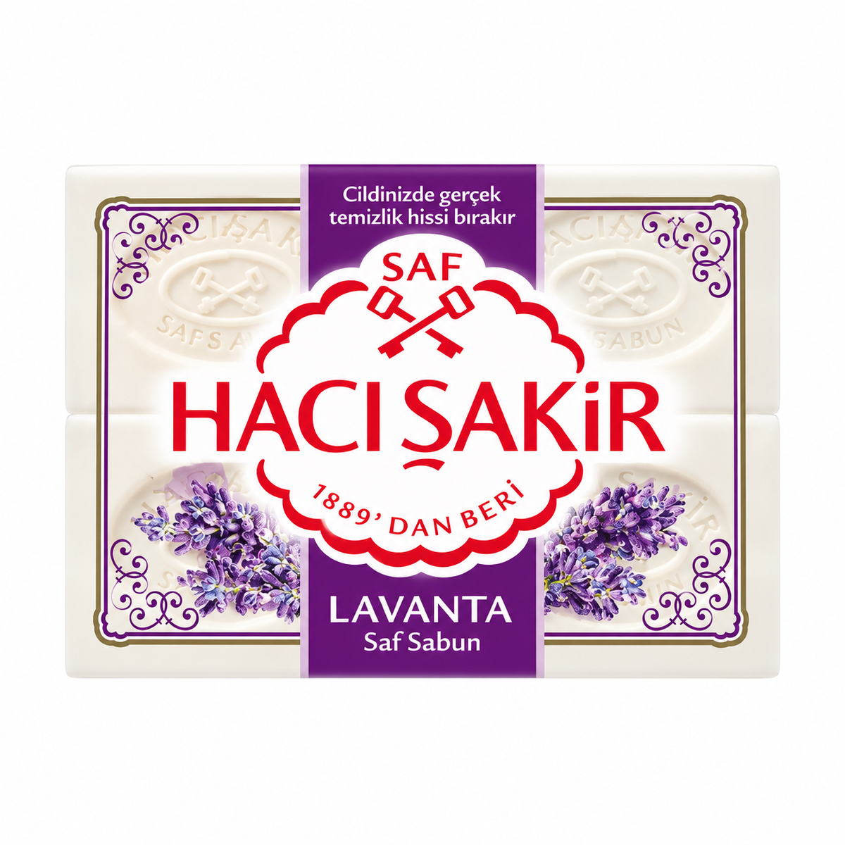 HACI SAKIR LAVENDER SOAP BARS 4 BARS 150 GR 15 PCS