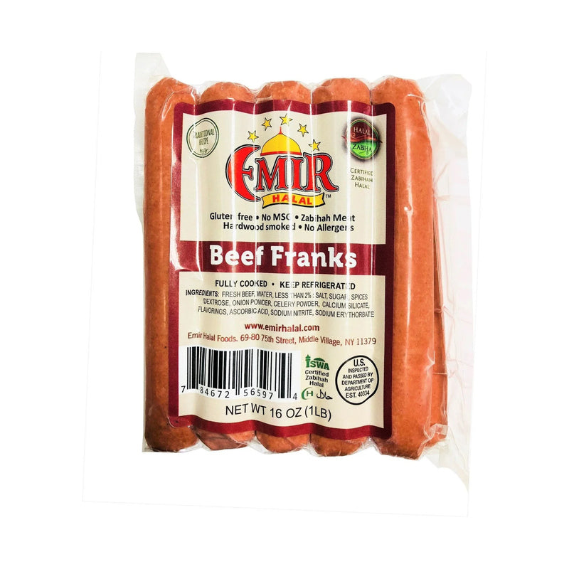 EMIR HALAL PREMIUM BEEF FRANKS (1 LB) 12 PCS