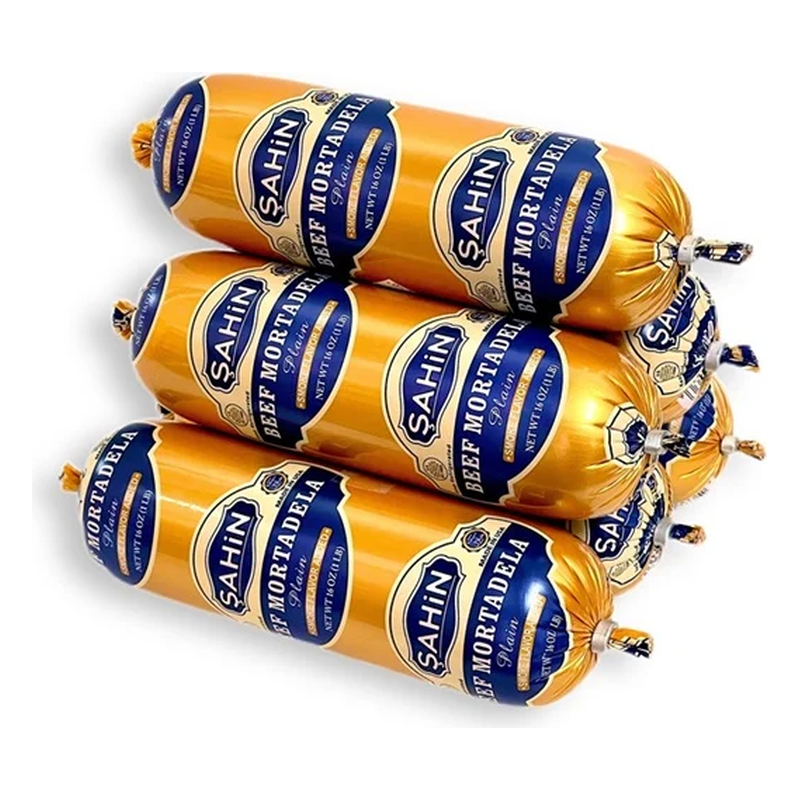 SAHIN BEEF MORTADELLA PLAIN 1 LB 16 PCS