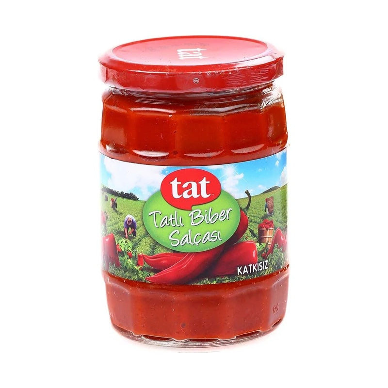 TAT EXTRA QUALITY SWEET RED PEPPER PASTE (TATLI BIBER SALCASI) 580 CC 12 PCS
